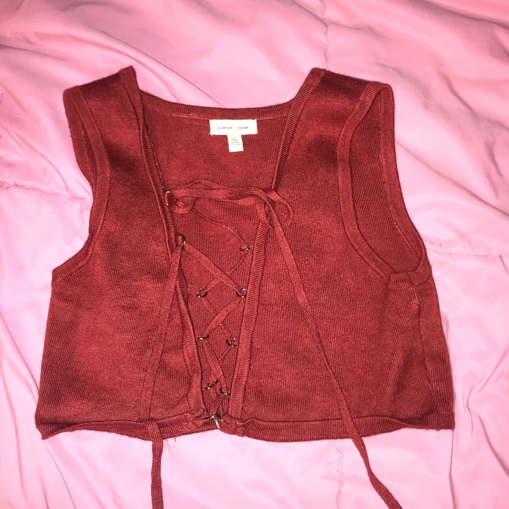 cross laced crop top